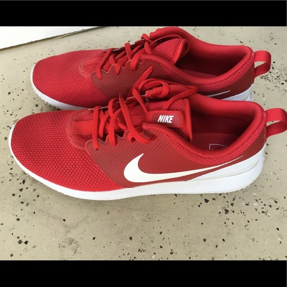 red nike roshe golf shoes